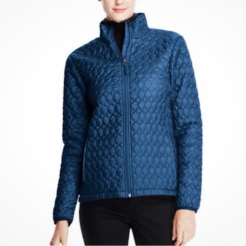 Lands' End Women's Quilted Puffer Jacket - Navy